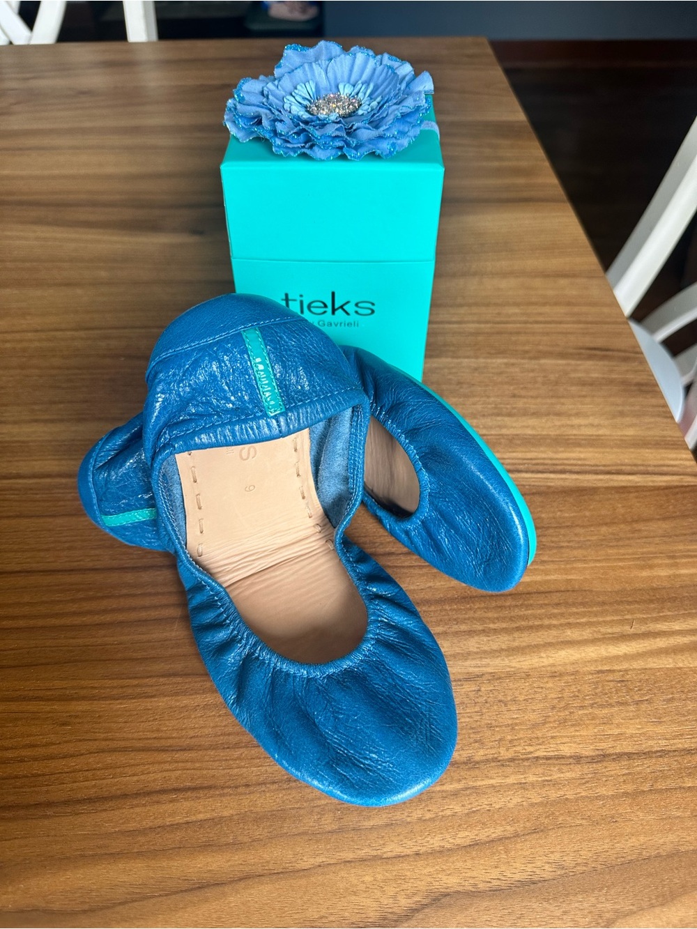 Tieks Women’s Teal Blue Foldable Ballet Flats